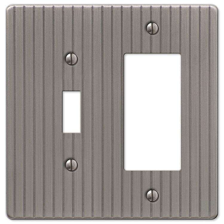 Embossed Line Antique Nickel Toggle / 1 Rocker (GFI)