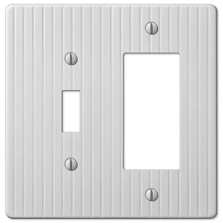 Embossed Line White Toggle / 1 Rocker (GFI)