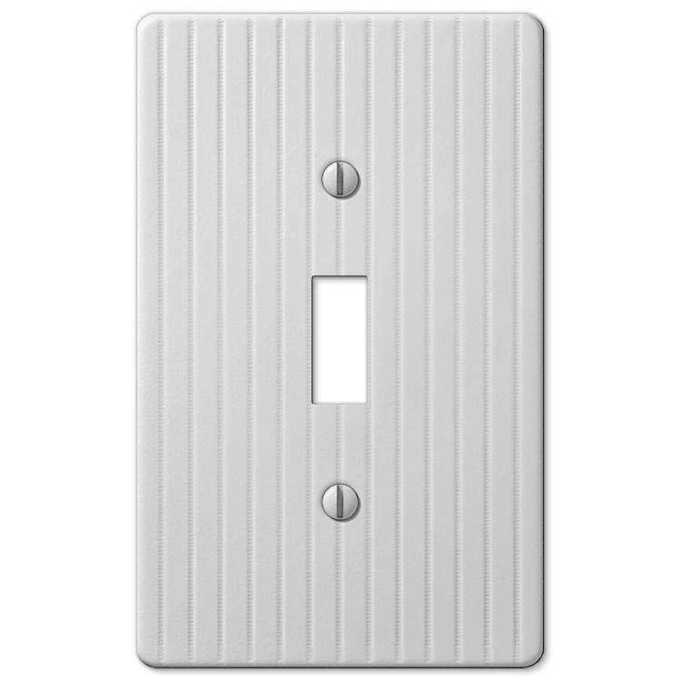 Embossed Line White Cover Plates - Wallplatesonline.com