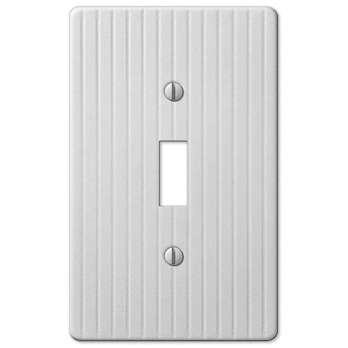 Embossed Line White Cover Plates - Wallplatesonline.com