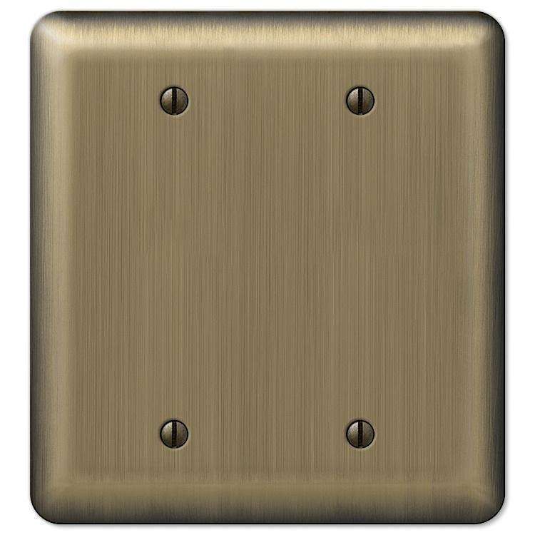 Devon Brushed Brass 2 Blank - Wallplatesonline.com