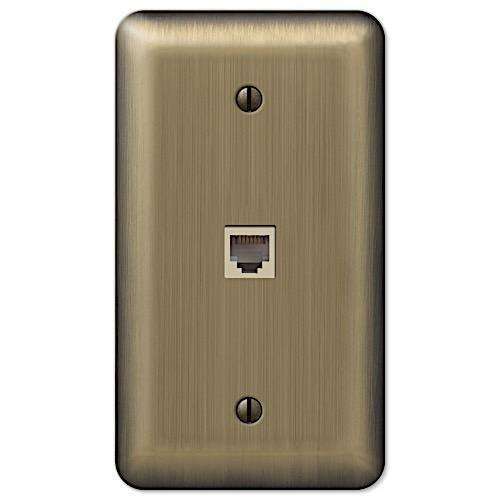 Devon Brushed Brass 1 Phone Jack with Hardware