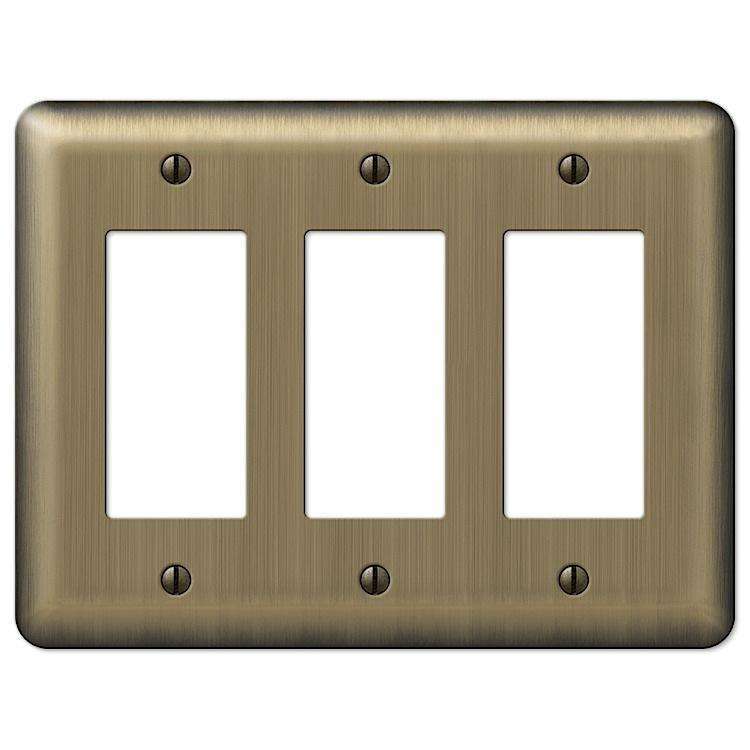 Devon Brushed Brass 3 Rocker (GFI) - Wallplatesonline.com
