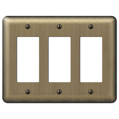 Devon Brushed Brass 3 Rocker (GFI) - Wallplatesonline.com
