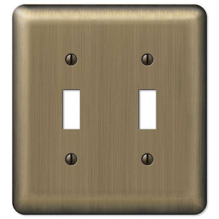 Devon Brushed Brass Double Toggle - Wallplatesonline.com