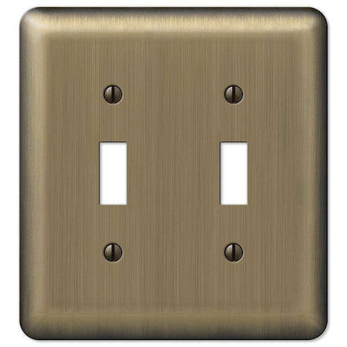 Devon Brushed Brass Double Toggle - Wallplatesonline.com