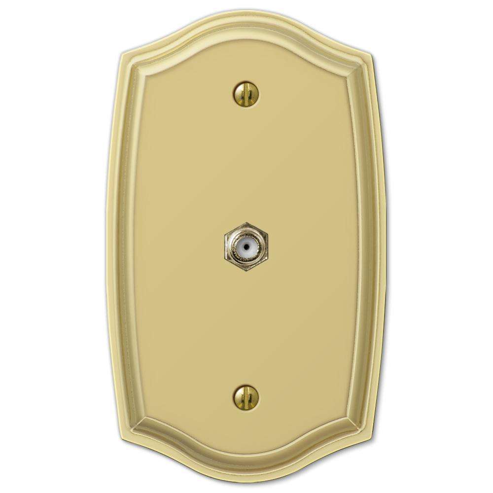 Sonoma Polished Brass 1 Cable TV with Hardware - Wallplatesonline.com