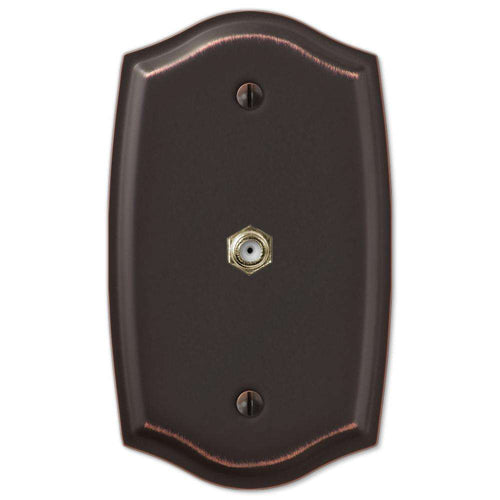Sonoma Aged Bronze 1 Cable TV with Hardware - Wallplatesonline.com
