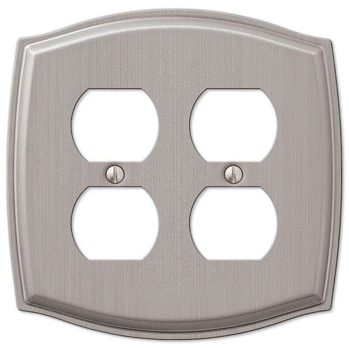 Sonoma Brushed Nickel 2 Duplex Outlet - Wallplatesonline.com