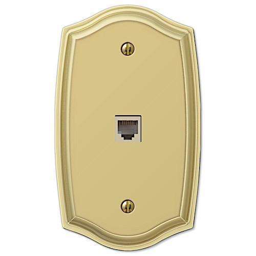 Sonoma Polished Brass 1 Phone Jack with Hardware - Wallplatesonline.com
