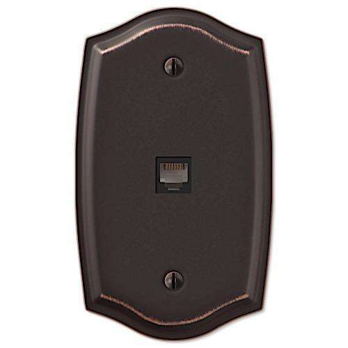 Sonoma Aged Bronze 1 Phone Jack with Hardware - Wallplatesonline.com