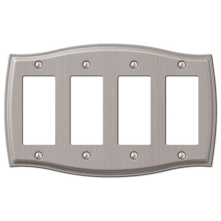 Sonoma Brushed Nickel 4 Rocker (GFI) - Wallplatesonline.com