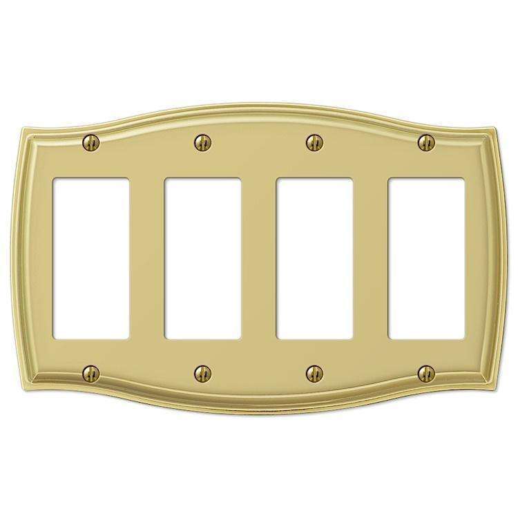 Sonoma Polished Brass 4 Rocker (GFI) - Wallplatesonline.com