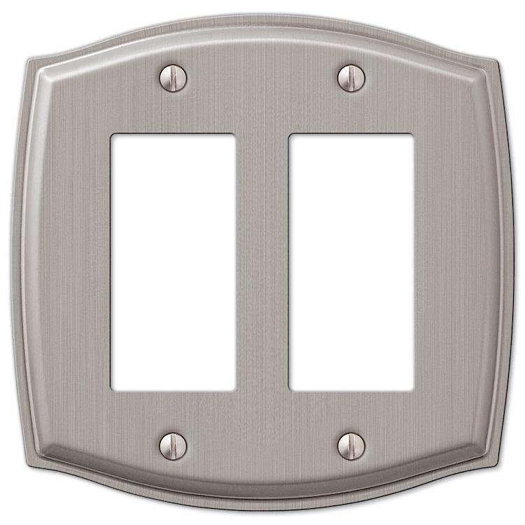 4 Pack Decorator Wall Plates, Brushed Nickel Outlet Covers 4 Pack Decorator Wall Plates, Brushed Nickel Outlet Covers