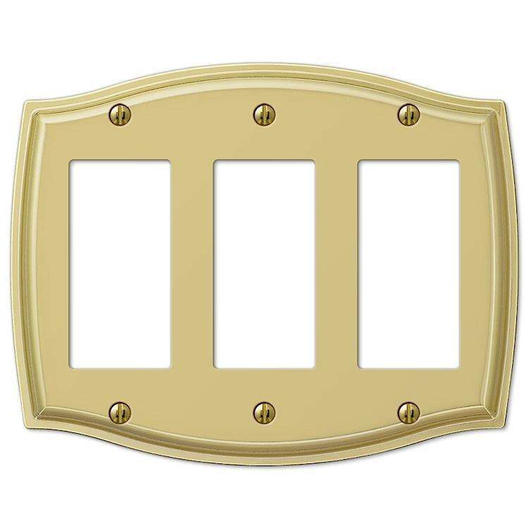 Sonoma Polished Brass 3 Rocker (GFI) - Wallplatesonline.com