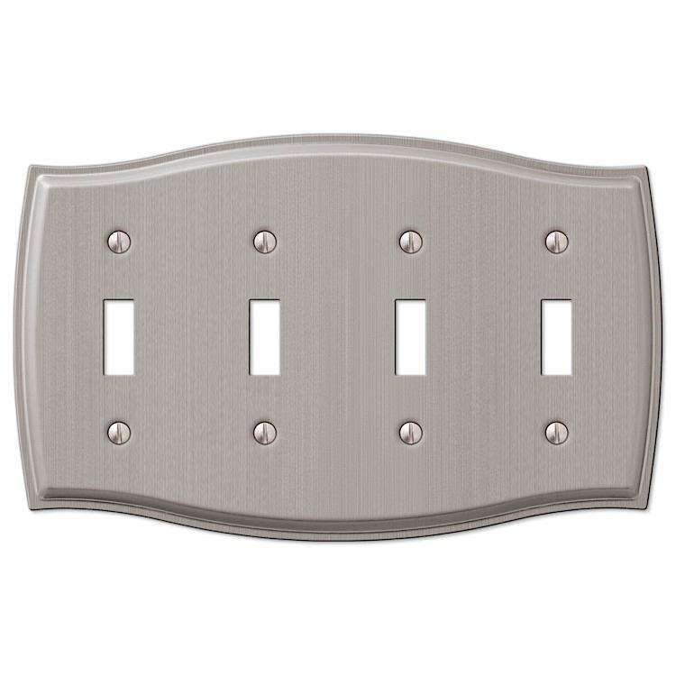 Sonoma Brushed Nickel 4 Toggle - Wallplatesonline.com