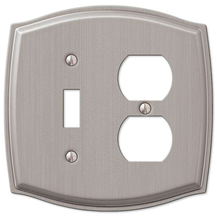 Sonoma Brushed Nickel Toggle / Duplex Outlet