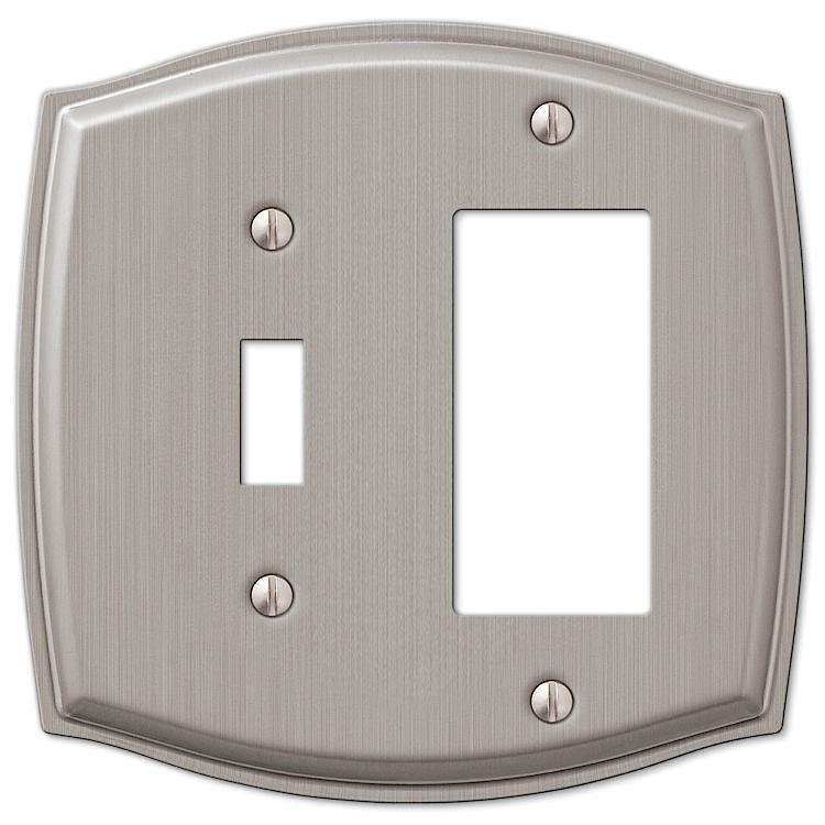 Sonoma Brushed Nickel Toggle / 1 Rocker (GFI) - Wallplatesonline.com