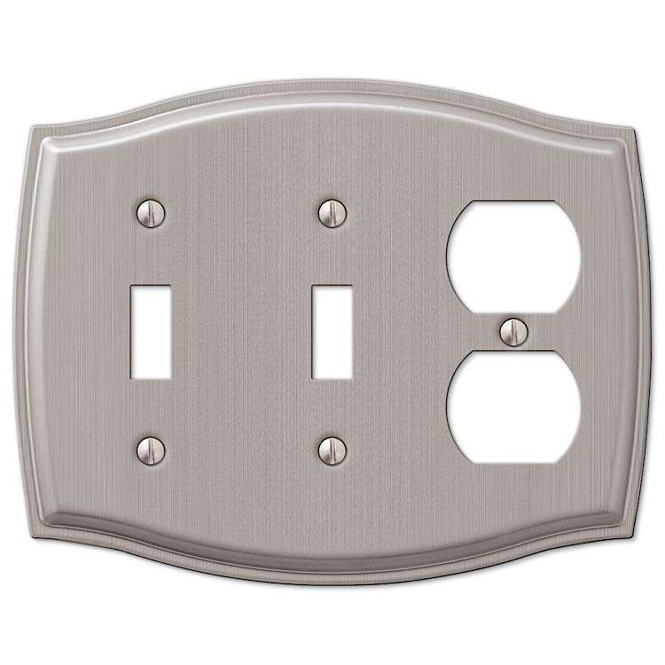 Sonoma Brushed Nickel 2 Toggle / Duplex Outlet - Wallplatesonline.com