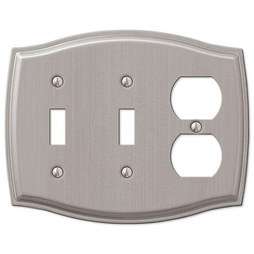 Sonoma Brushed Nickel 2 Toggle / Duplex Outlet - Wallplatesonline.com
