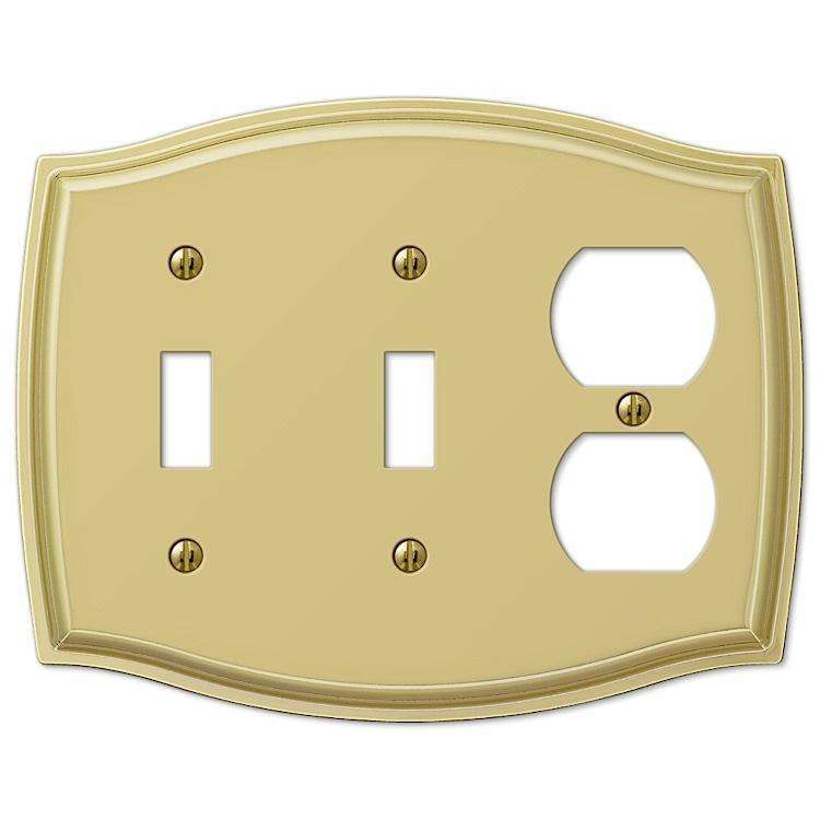 Sonoma Polished Brass 2 Toggle / Duplex Outlet - Wallplatesonline.com