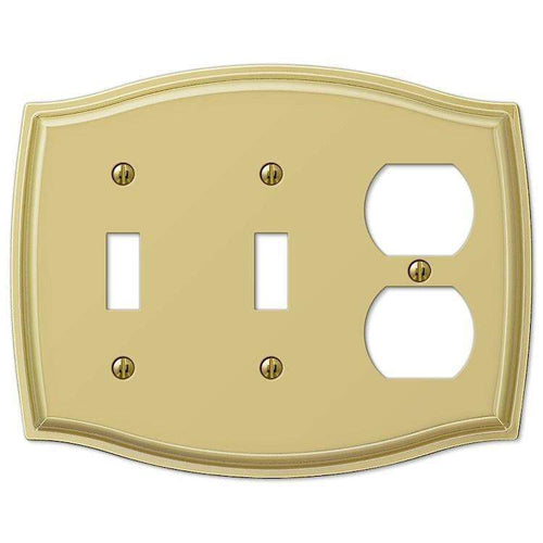 Sonoma Polished Brass 2 Toggle / Duplex Outlet - Wallplatesonline.com