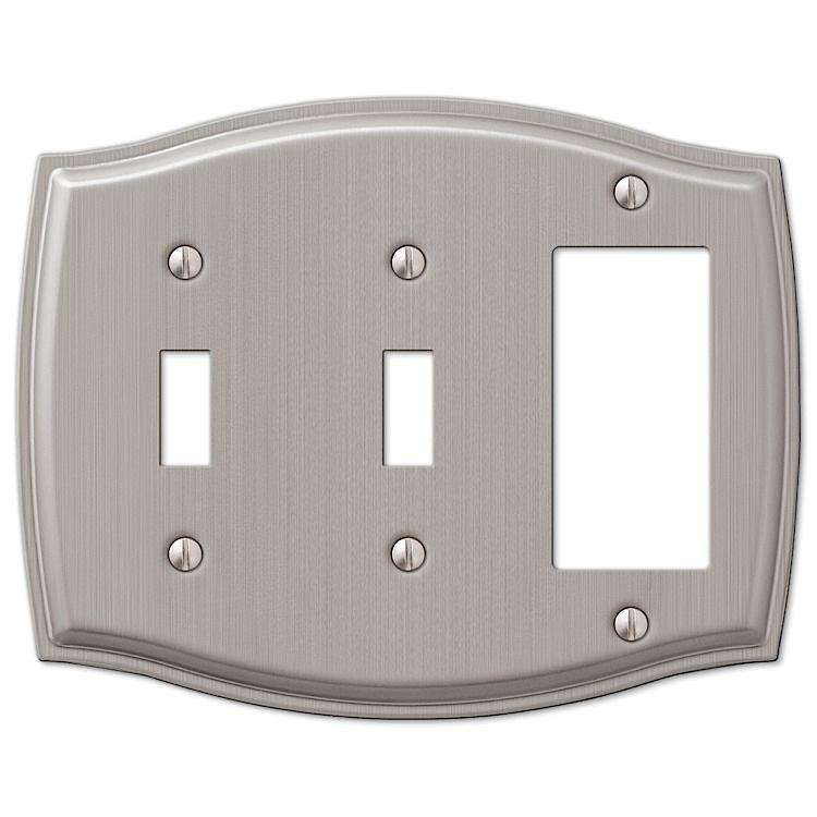 Sonoma Brushed Nickel 2 Toggle / 1 Rocker (GFI) - Wallplatesonline.com