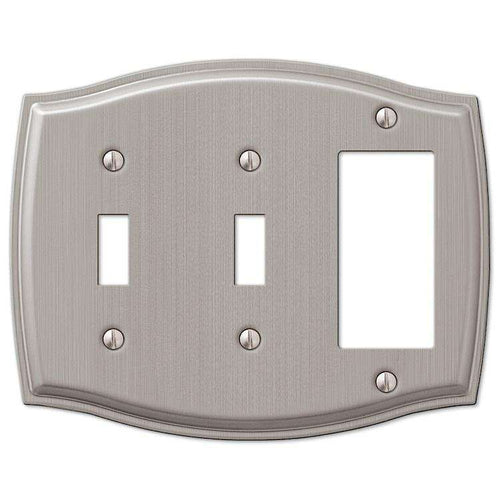 Sonoma Brushed Nickel 2 Toggle / 1 Rocker (GFI) - Wallplatesonline.com