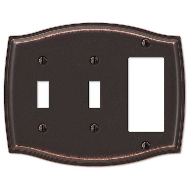 Sonoma Aged Bronze 2 Toggle / 1 Rocker (GFI) - Wallplatesonline.com