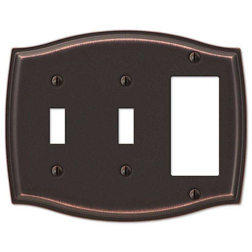 Sonoma Aged Bronze 2 Toggle / 1 Rocker (GFI) - Wallplatesonline.com