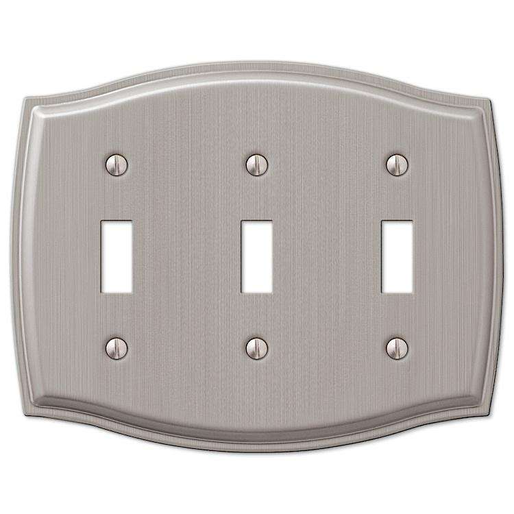Sonoma Brushed Nickel Triple Toggle - Wallplatesonline.com