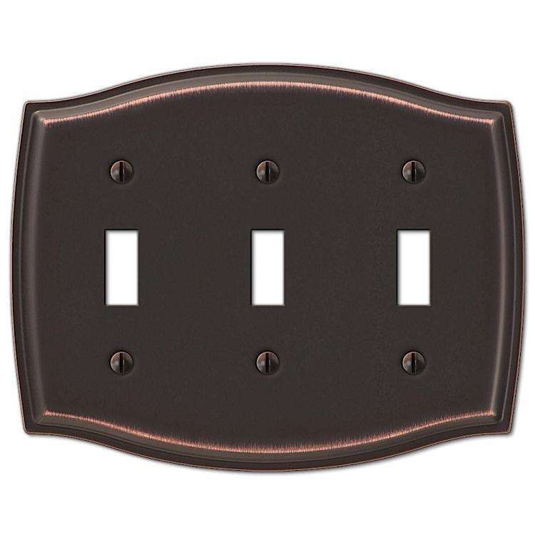 Sonoma Aged Bronze Triple Toggle - Wallplatesonline.com