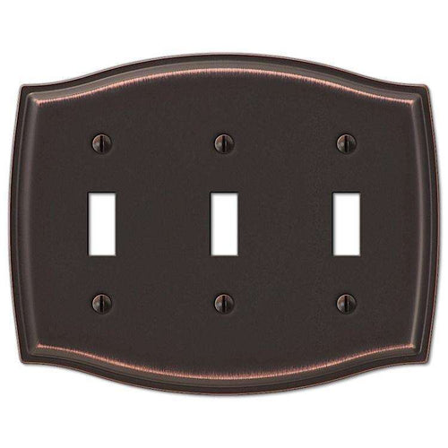 Sonoma Aged Bronze Triple Toggle - Wallplatesonline.com