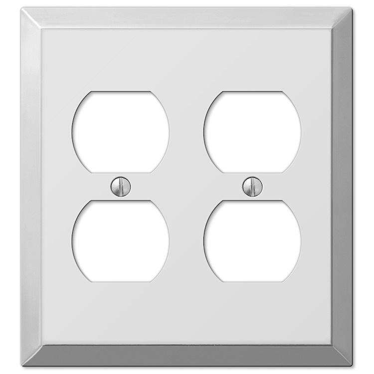 Century Polished Chrome 2 Duplex Outlet