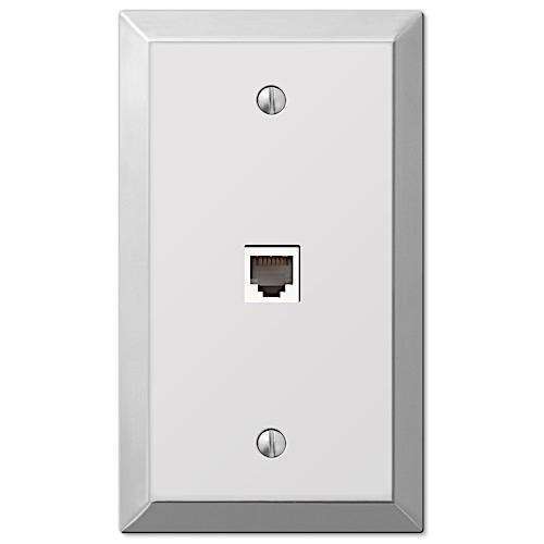 Century Polished Chrome 1 Phone Jack with Hardware - Wallplatesonline.com