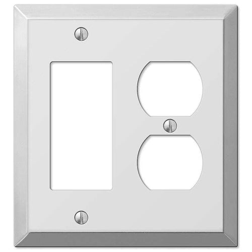 Century Polished Chrome Rocker (GFI) / Duplex Outlet - Wallplatesonline.com