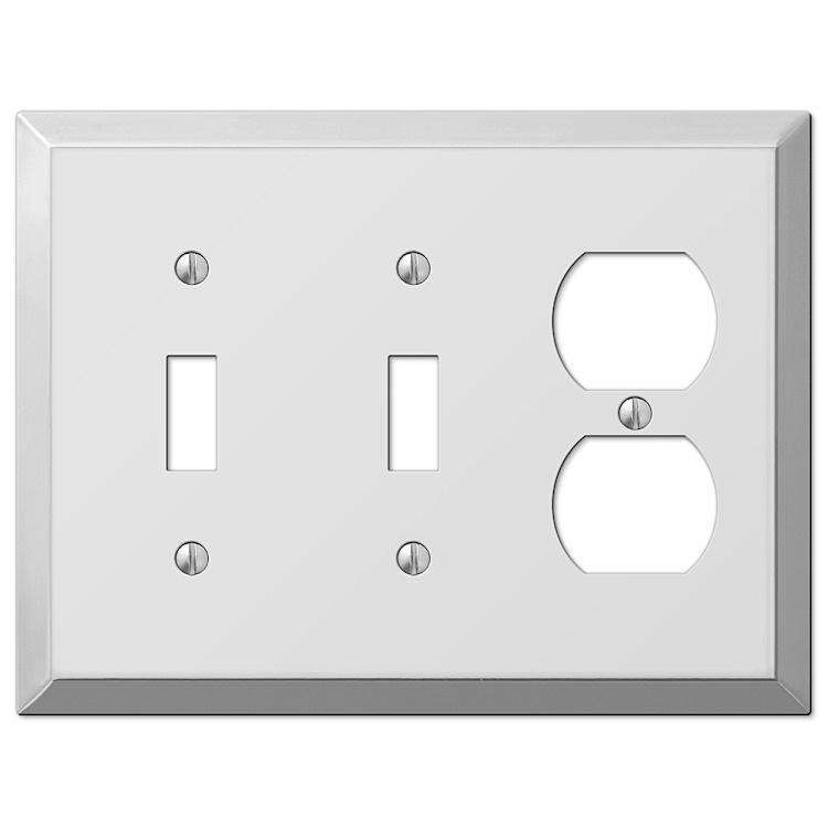 Century Polished Chrome 2 Toggle / Duplex Outlet
