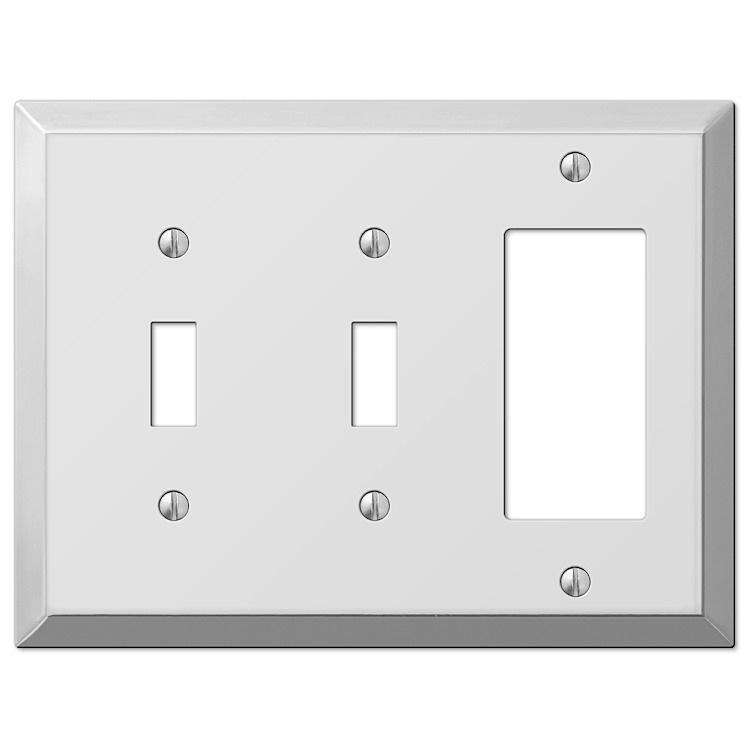 Century Polished Chrome 2 Toggle / 1 Rocker (GFI)