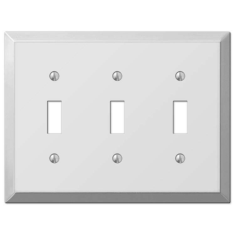 Century Polished Chrome Triple Toggle - Wallplatesonline.com