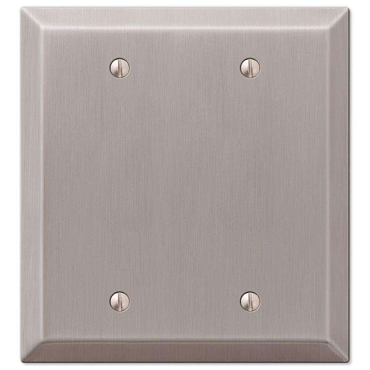 Century Brushed Nickel 2 Blank - Wallplatesonline.com