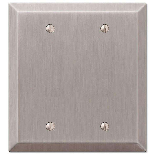 Century Brushed Nickel 2 Blank - Wallplatesonline.com