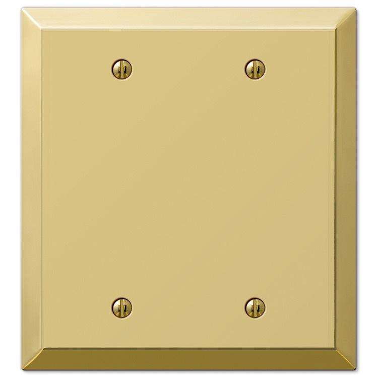 Century Polished Brass 2 Blank - Wallplatesonline.com