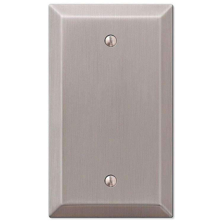 Century Brushed Nickel 1 Blank - Wallplatesonline.com