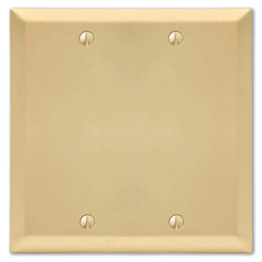 Century Satin Brass 2 Blank:Wallplatesonline.com