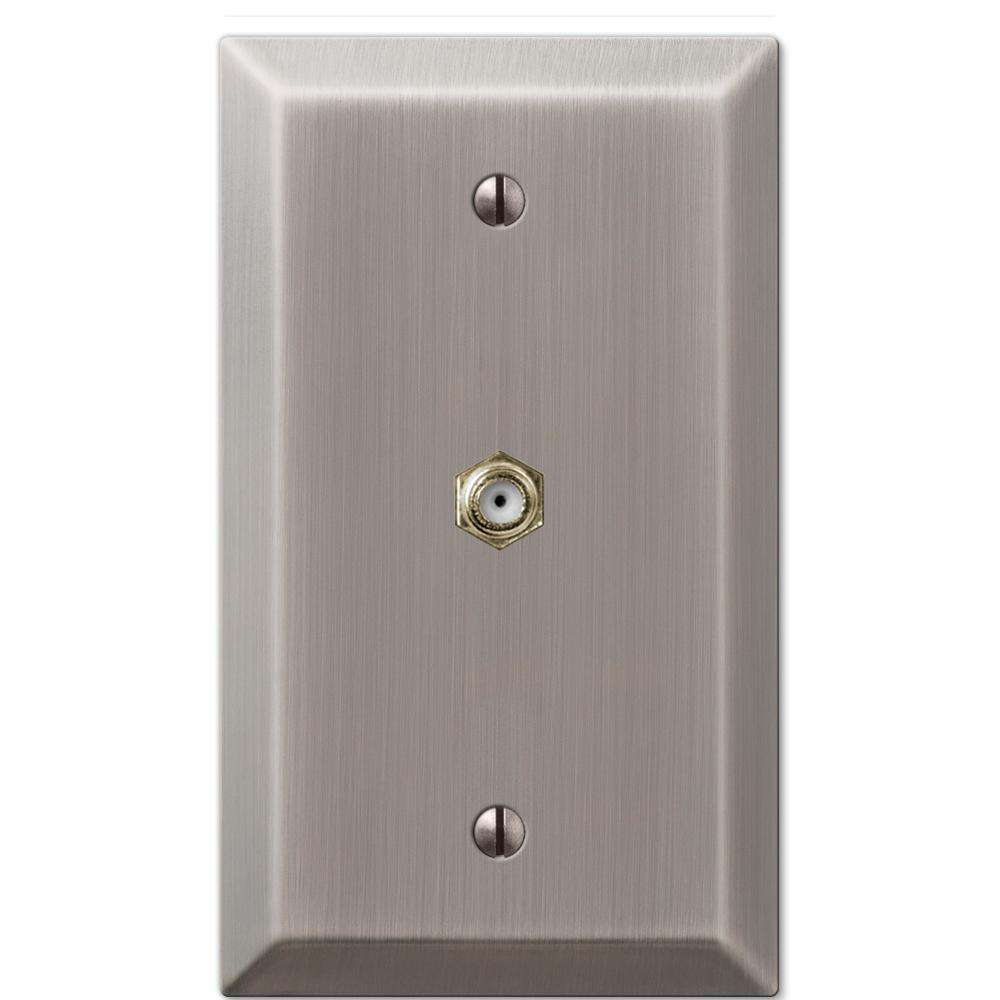 Century Antique Nickel 1 Cable TV with Hardware - Wallplatesonline.com