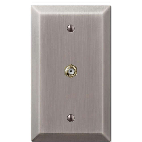 Century Antique Nickel 1 Cable TV with Hardware - Wallplatesonline.com