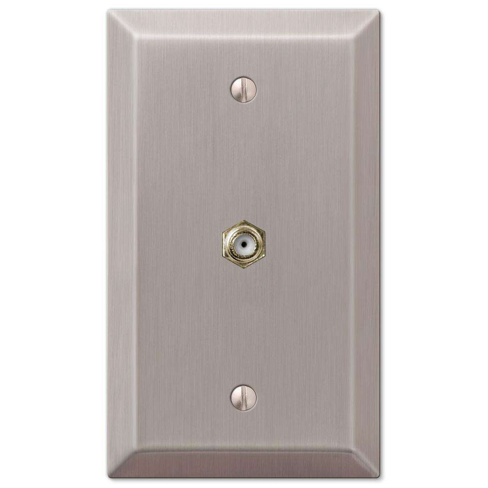 Century Brushed Nickel 1 Cable TV with Hardware - Wallplatesonline.com