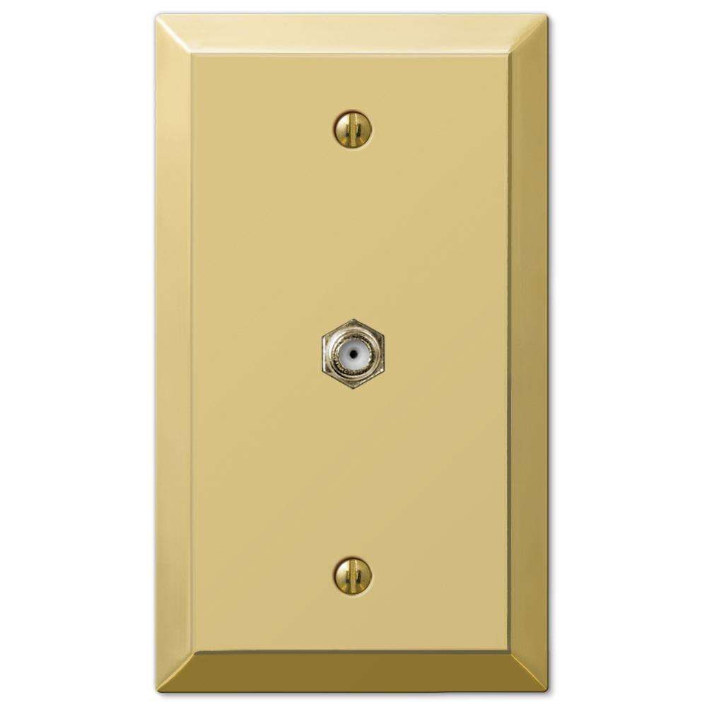 Century Polished Brass 1 Cable TV with Hardware - Wallplatesonline.com