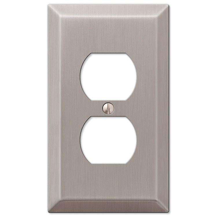 Century Brushed Nickel 1 Duplex Outlet - Wallplatesonline.com