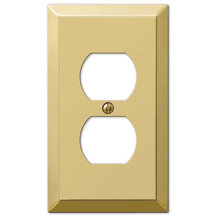 Century Polished Brass 1 Duplex Outlet - Wallplatesonline.com